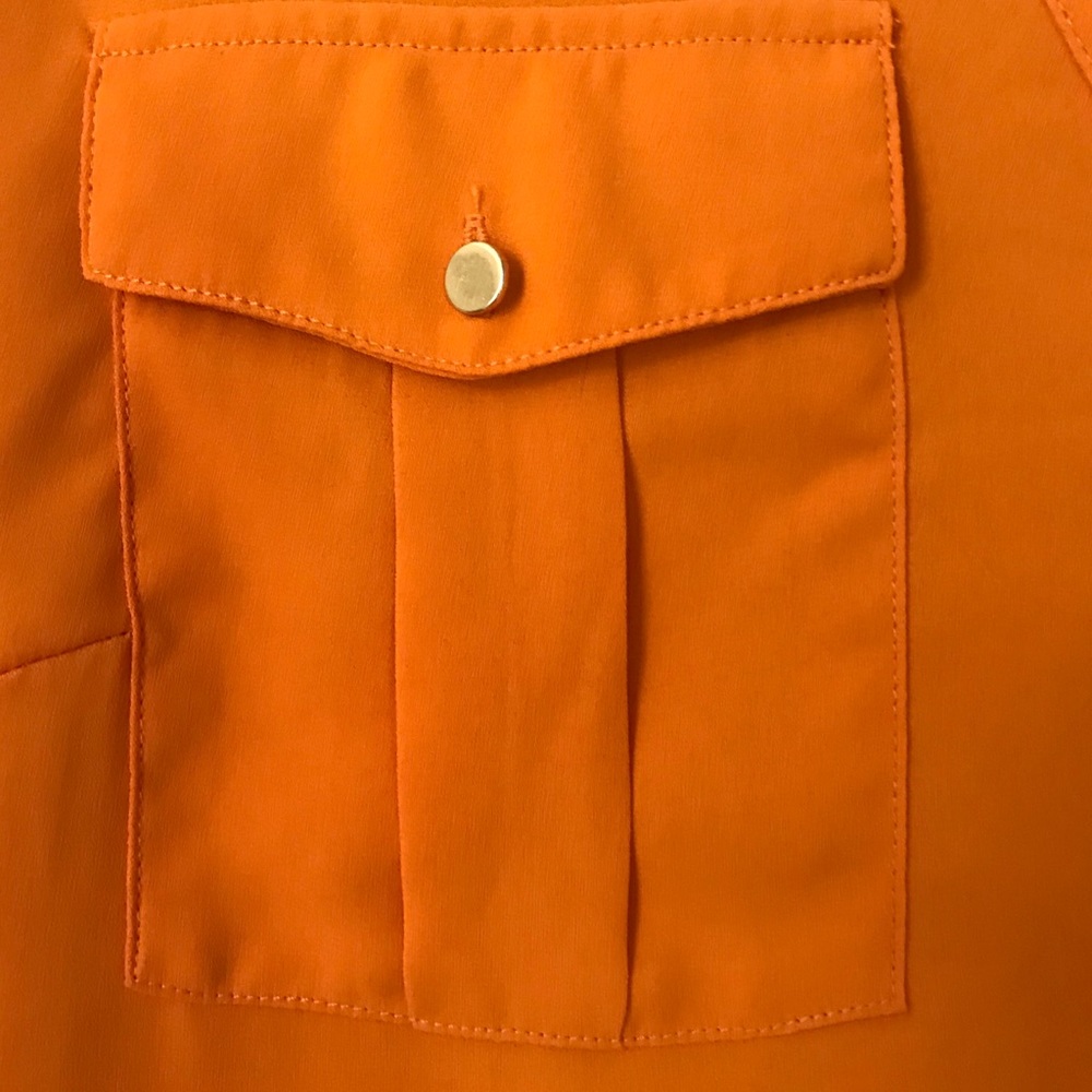 🎉HPx2🎉 Roll-Tab Utility Shirt in Sunrise Orange - Picture 6 of 7
